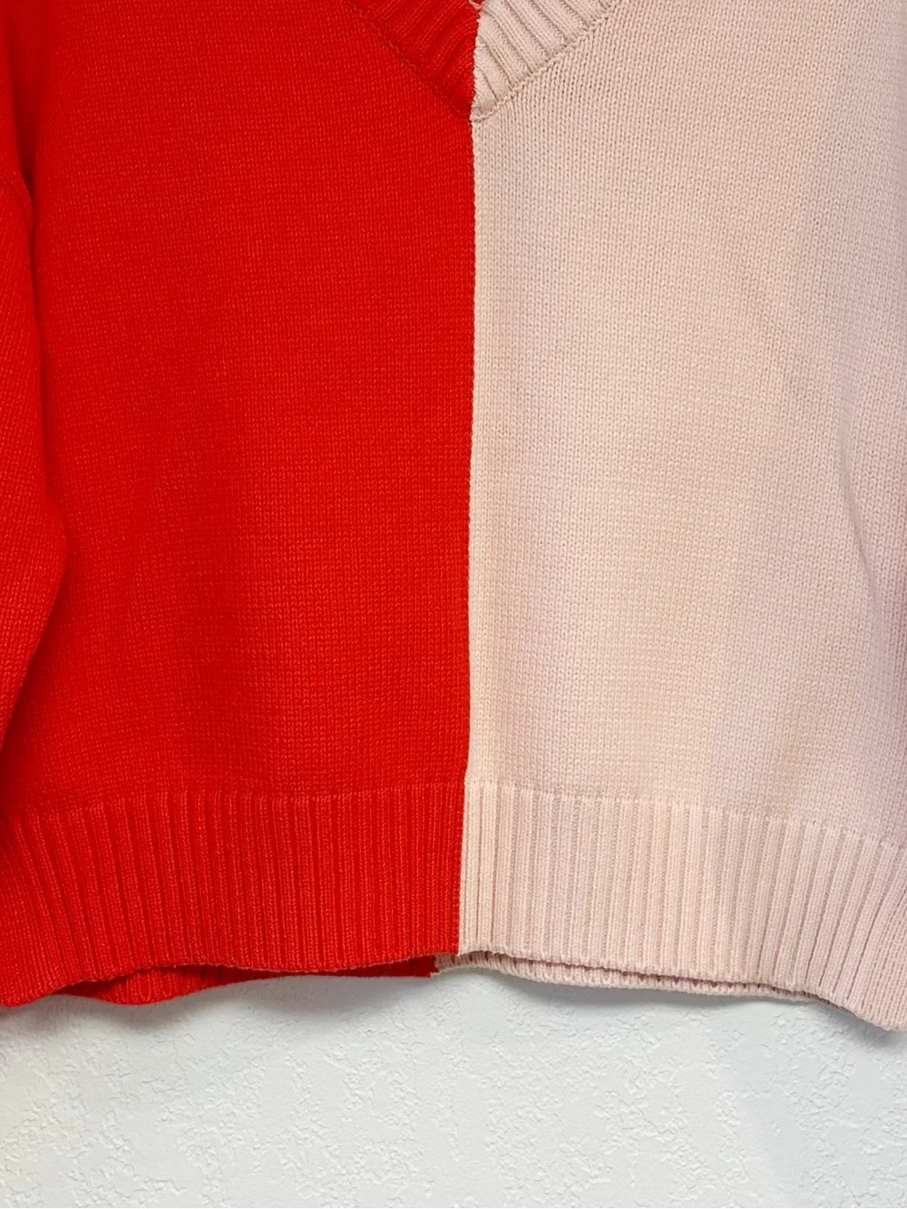 Kerri Rosenthal XOKR Color Blocked Sunburst V-neck Sweater XSmall - Picture 7 of 13